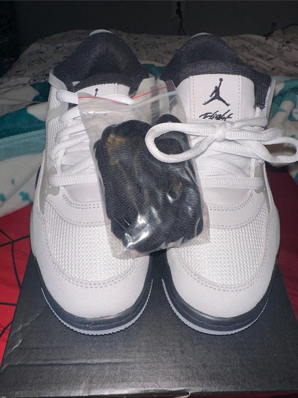 Jordan Kids White and Black Sneakers